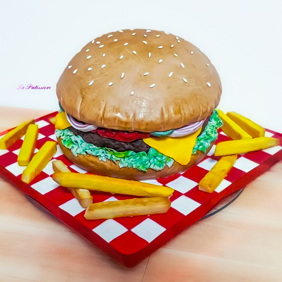 3D Burger & Fries Cake