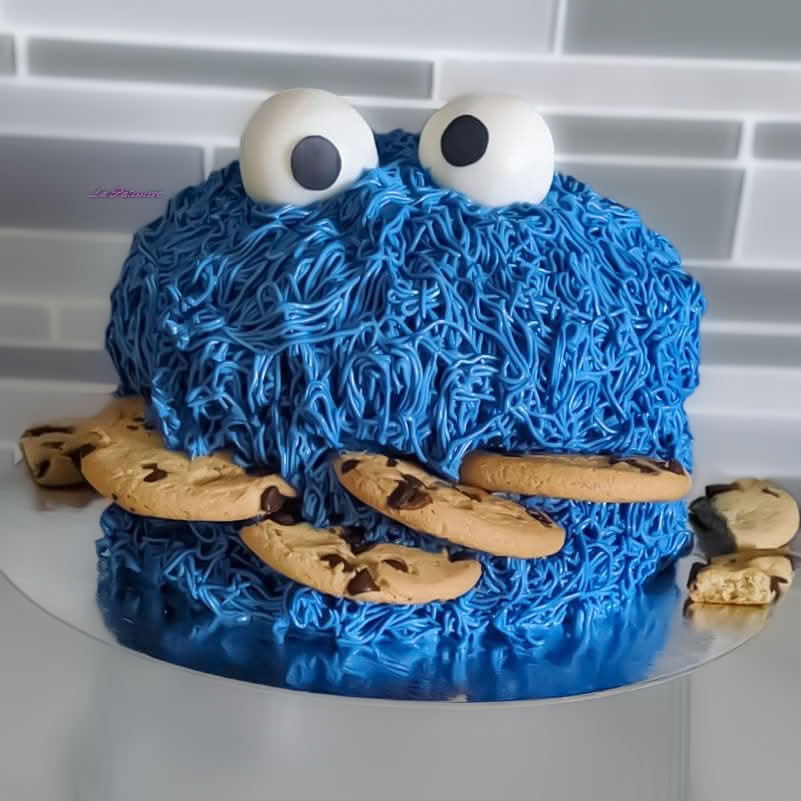 3D Cookie Monster Cake