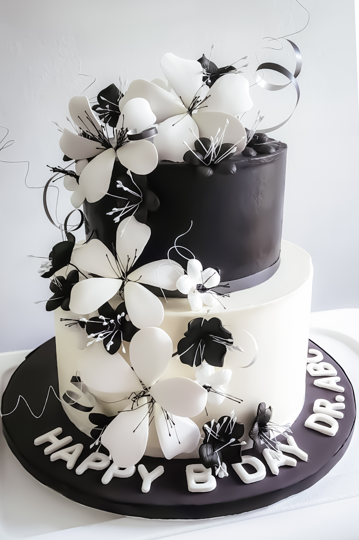 Black & White Birthday Cake