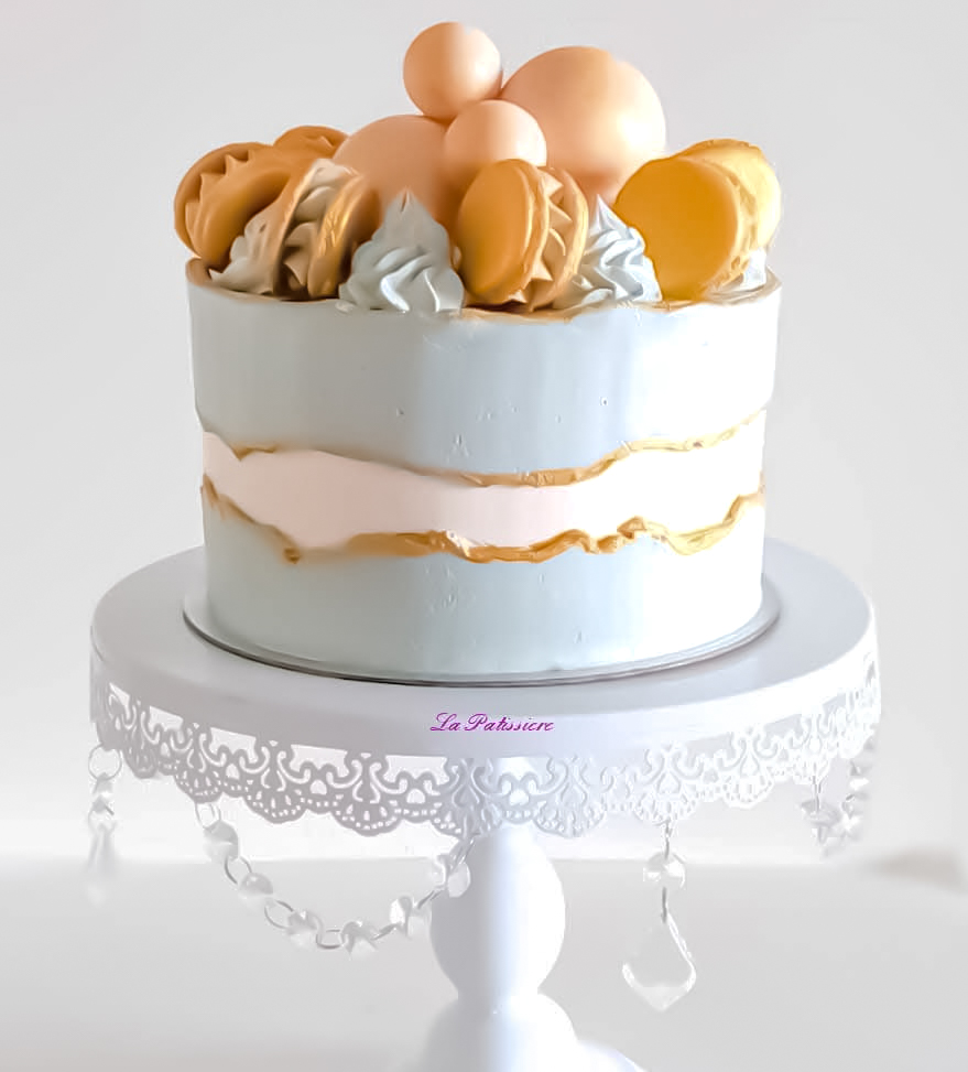 Blue Fault Line Baby Shower Cake