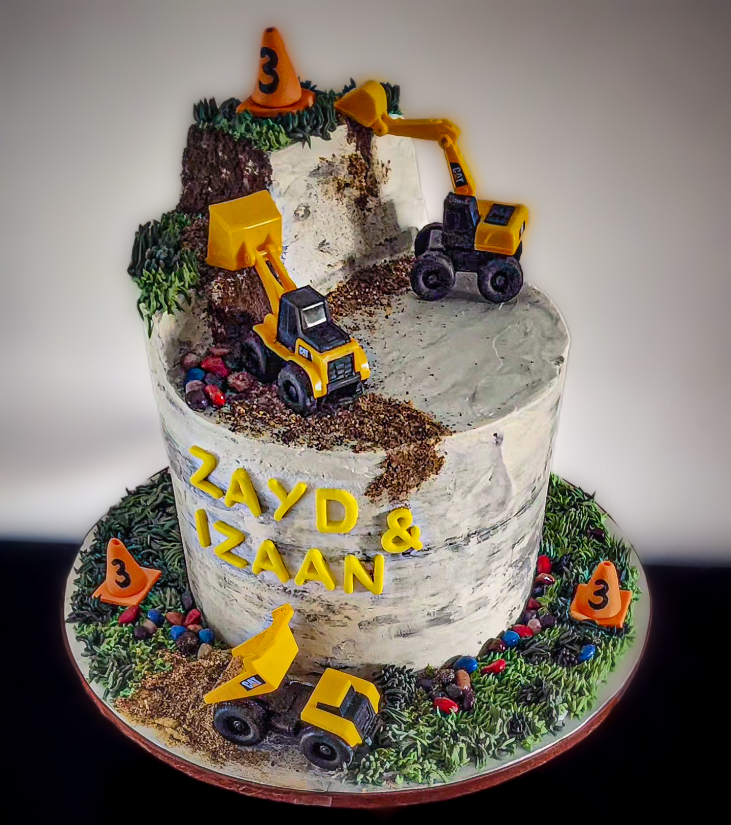 Construction Excavation Themed Birthday Cake