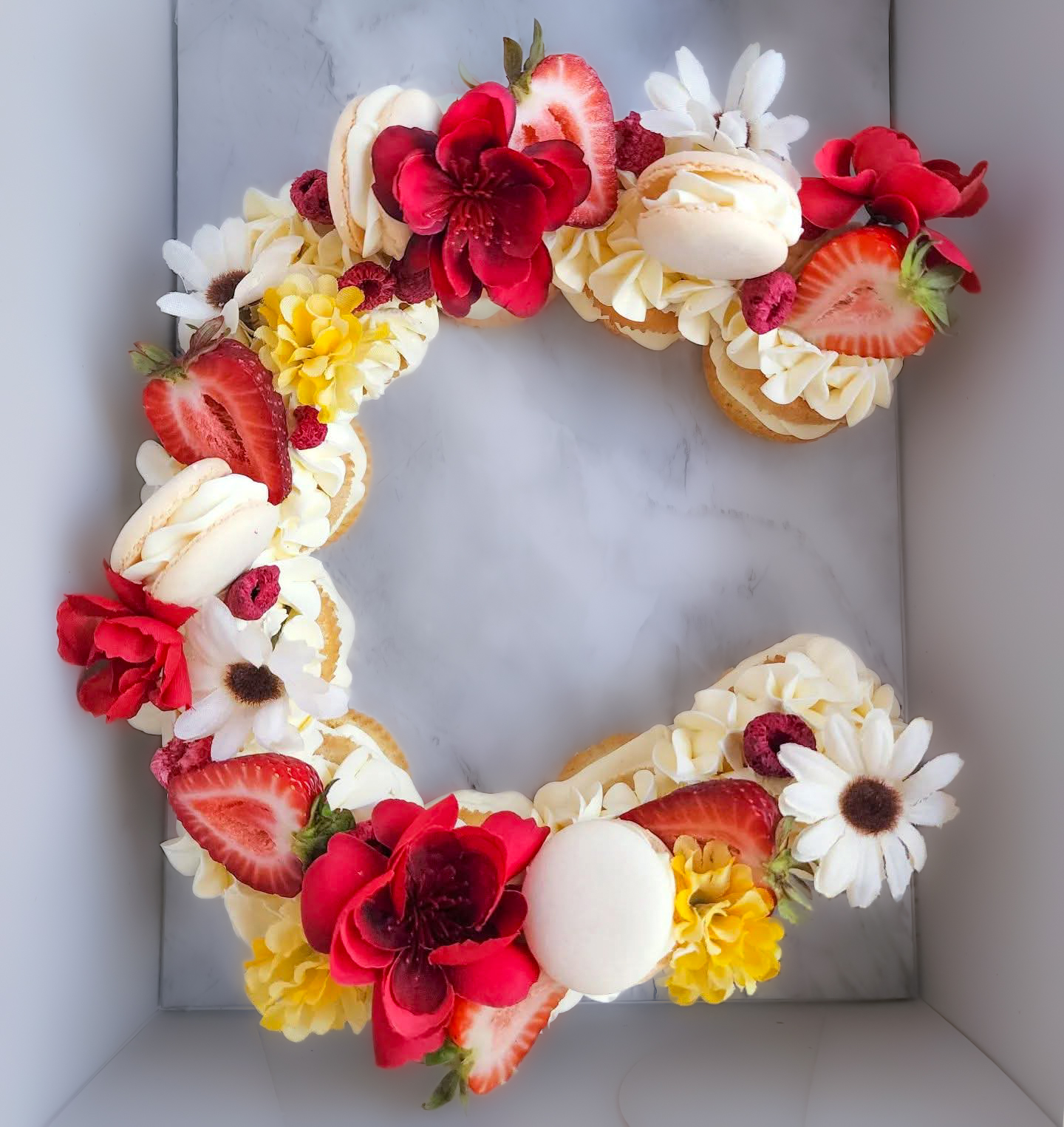 Letter C Floral Cake