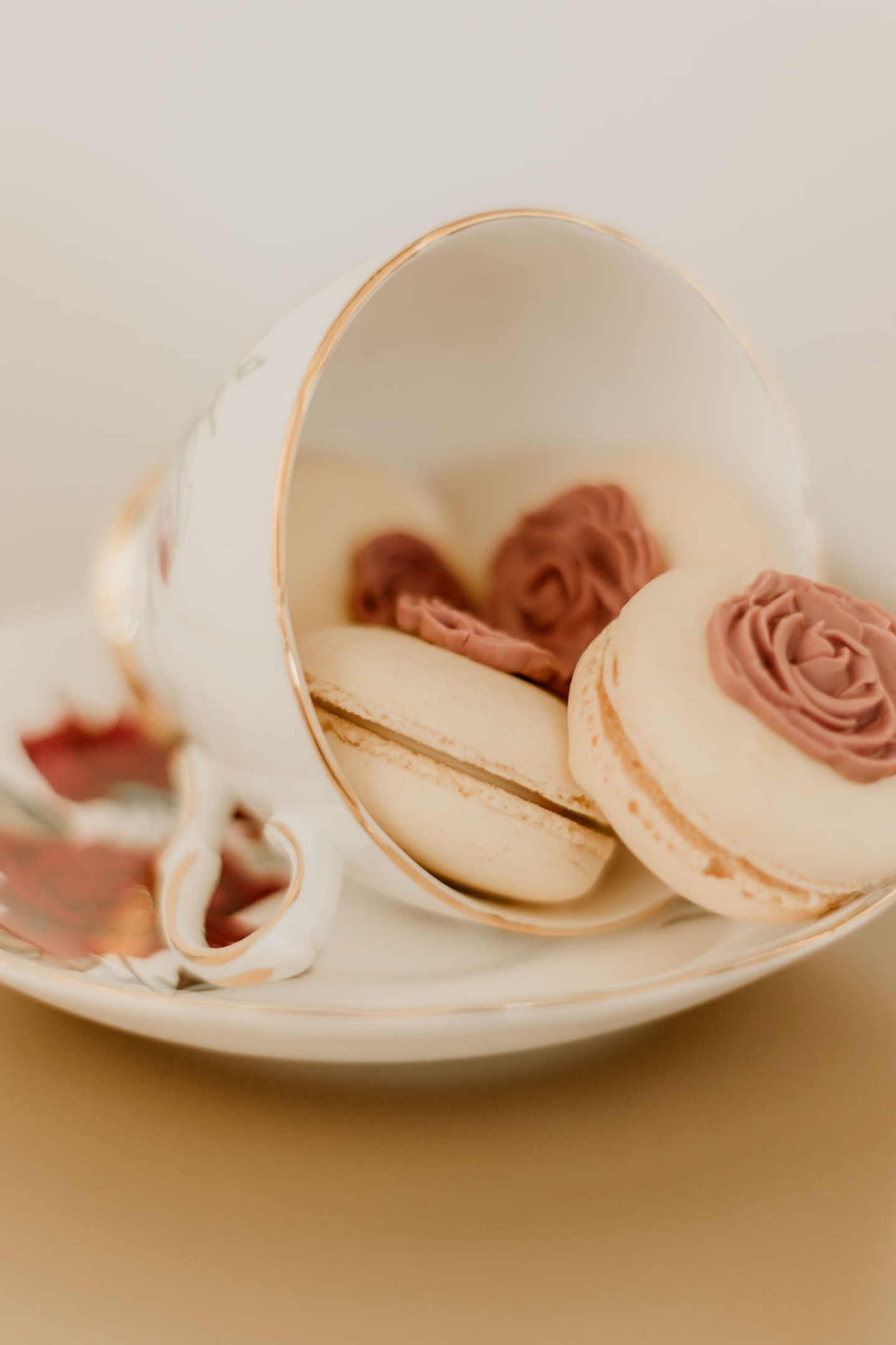 Macarons in a teacup