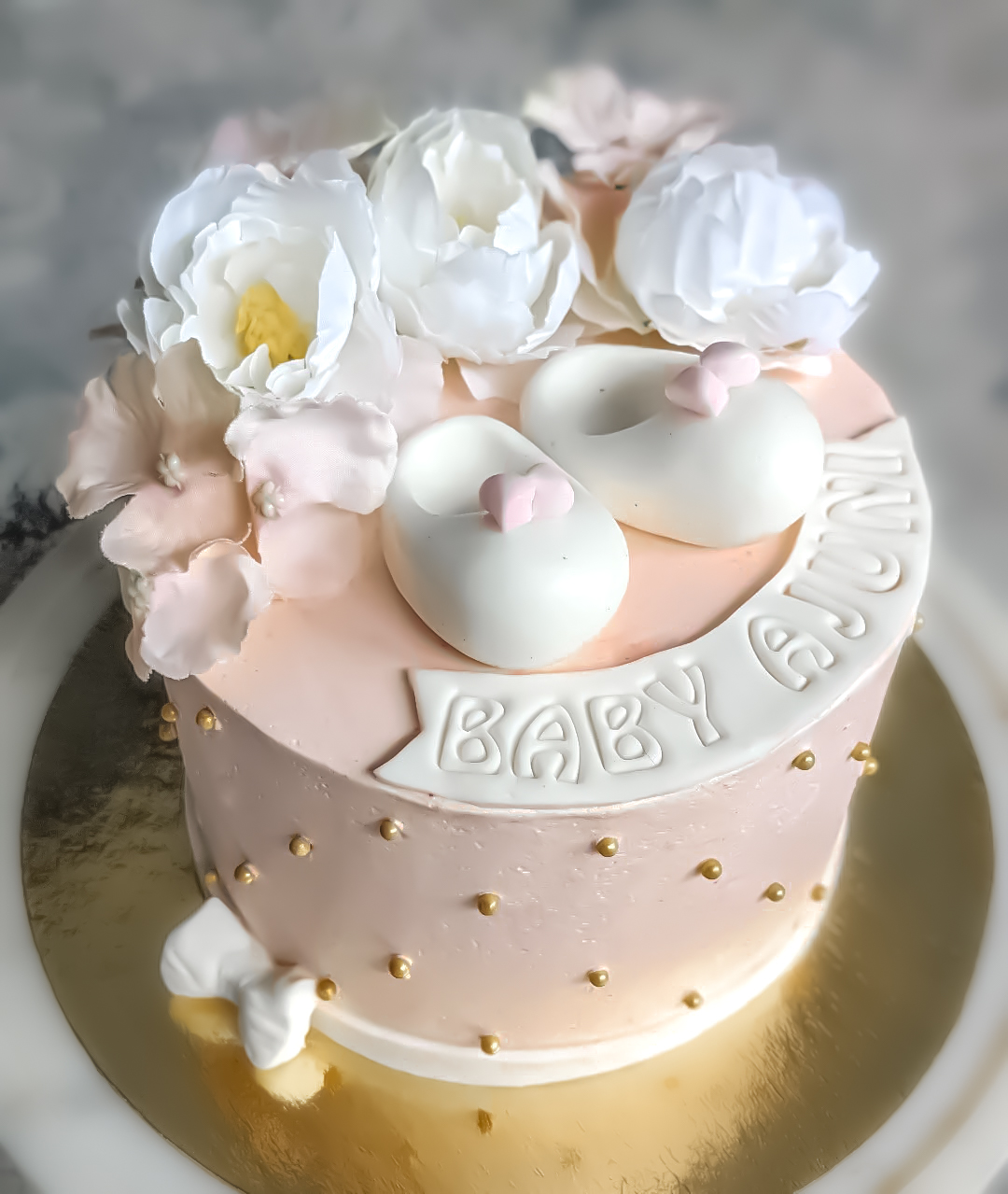 Peach Baby Shower Cake