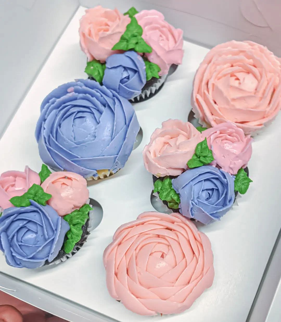 Pink & Lilac Floral Cupcakes