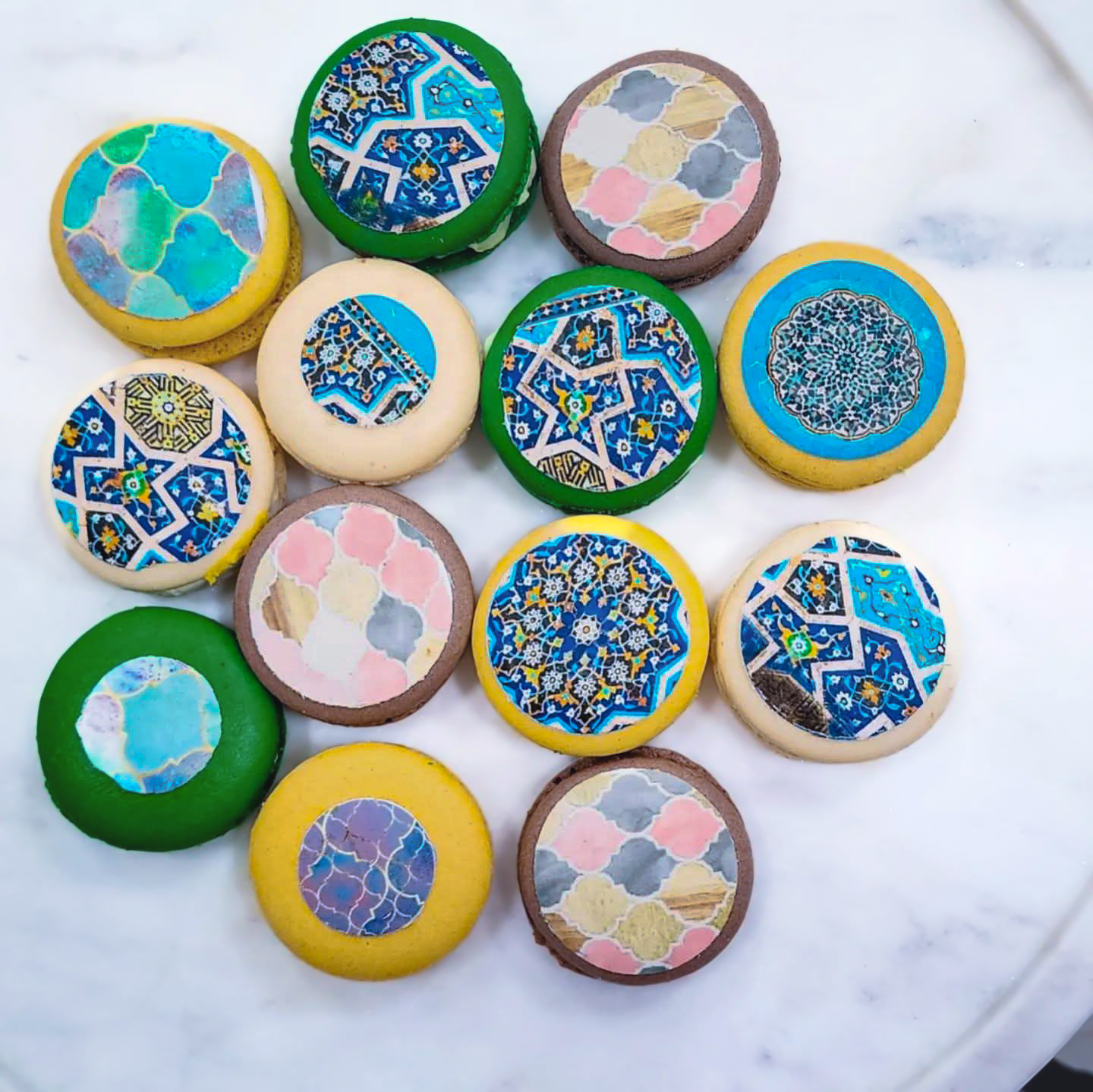 Tile Artwork Themed Macarons